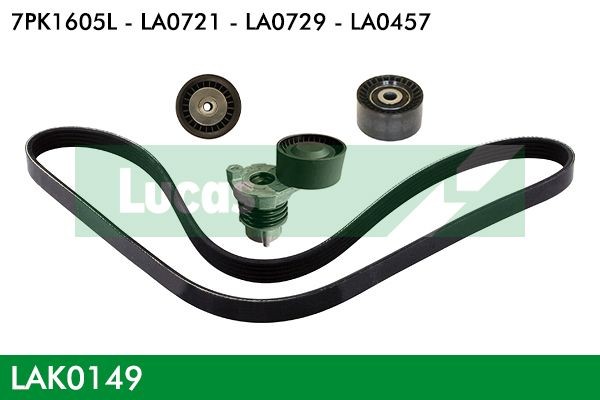 LUCAS Length: 1605mm, Number of ribs: 7 Serpentine belt kit LAK0149 buy
