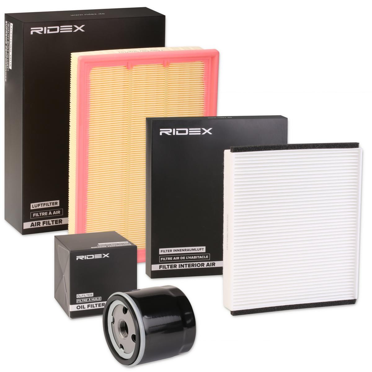 RIDEX 4055F3413 originali VOLVO Kit filtri con filtro aria, senza vite spurgo olio