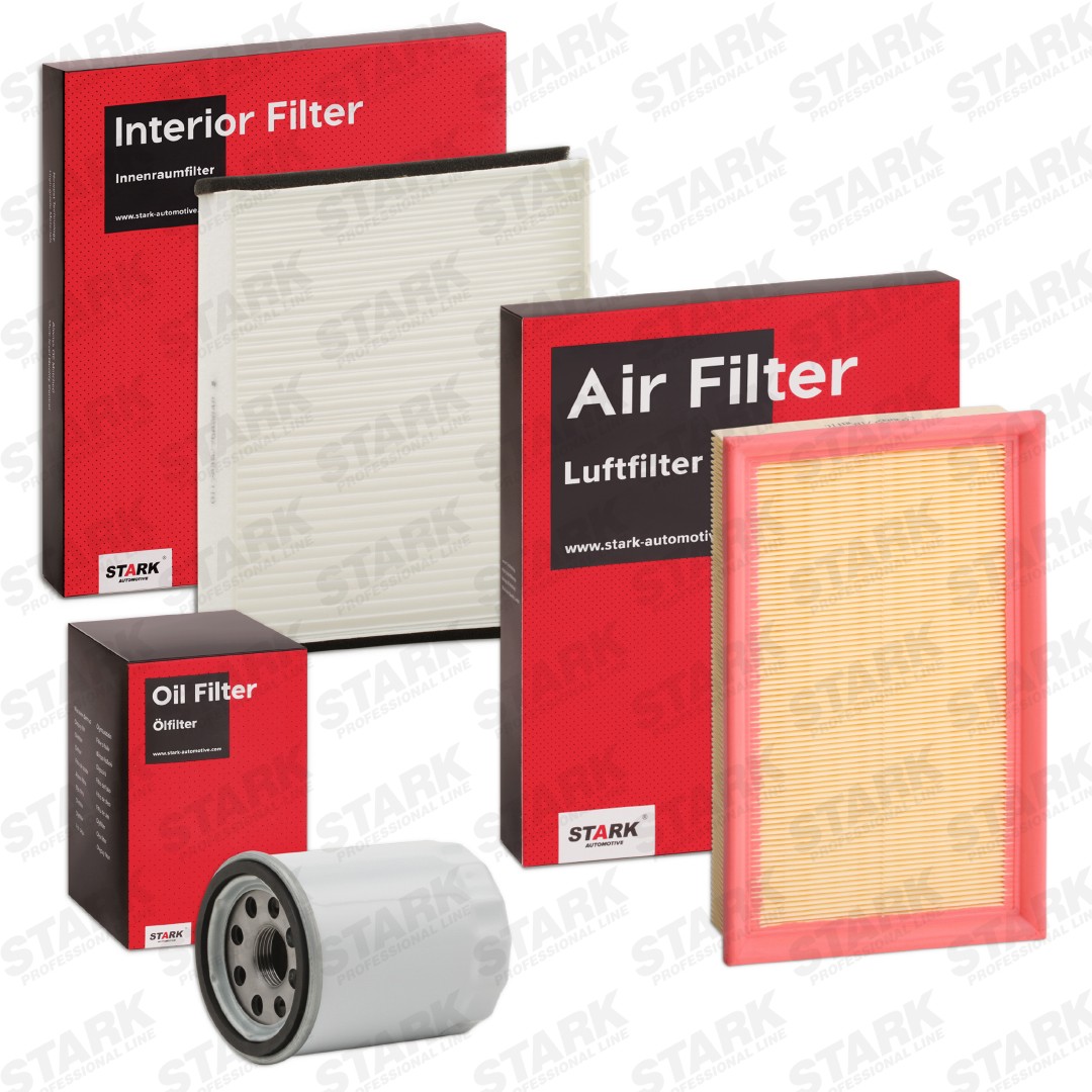 STARK with air filter, without oil drain plug, Spin-on Filter, Pollen Filter, three-piece Filter set SKFS-18884037 buy