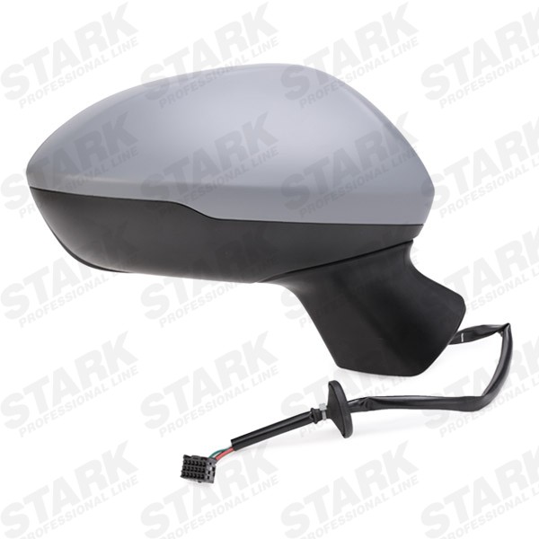 STARK SKOM-1041273 Door mirror Right, Paintable, Electric, for electric mirror adjustment, Convex, Heatable, primed, for left-hand drive vehicles