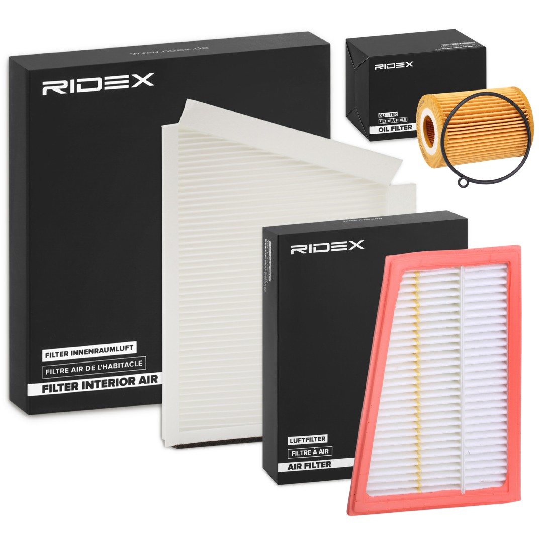 RIDEX 4055F20030 originali MERCEDES-BENZ Classe E 2016 Kit tagliando e kit filtri