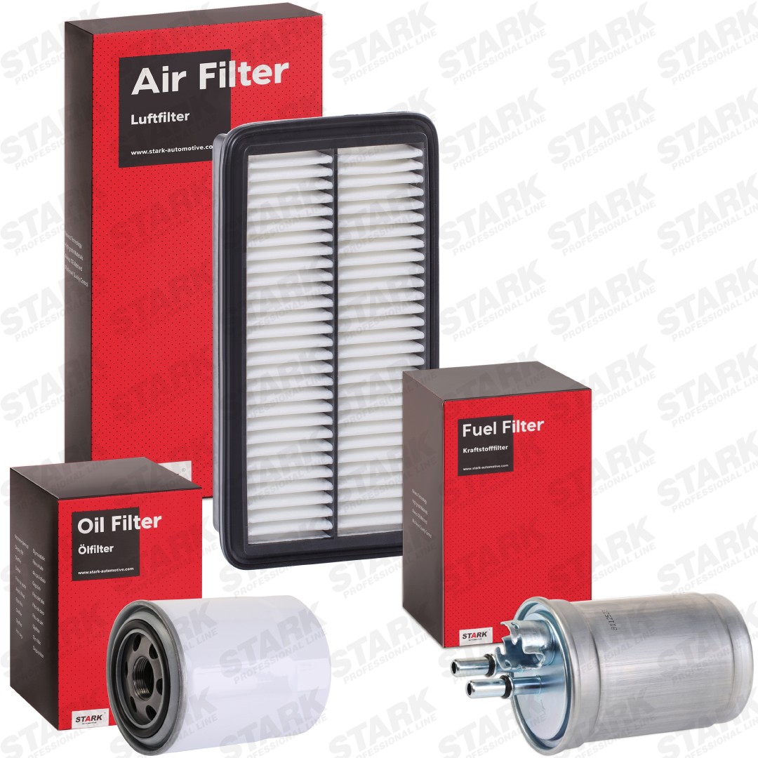 STARK with air filter, without oil drain plug, Spin-on Filter, without connection for water sensor, three-piece Filter set SKFS-188103204 buy