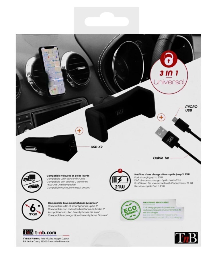 TnB 8687 Handyhalterung mit Ladestation, Lüftungsgitter,  Zigarettenanzünder, mit USB-Kabel, universell 360°° ▷ AUTODOC Preis und  Erfahrung