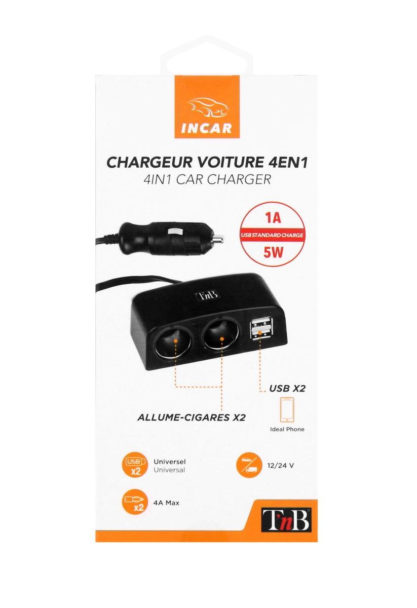 CHARGEUR ALLUME CIGARES DOUBLE USB 30W TNB TNB - Chargeur allume