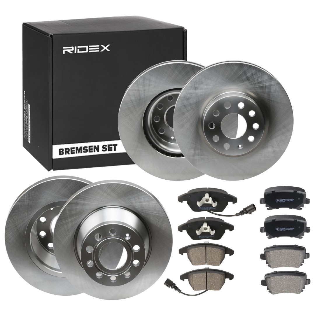 RIDEX 3405B0499 Brake discs and pads VW Passat B7 Box Body / Estate (365) 1.8 TSI 160 hp Petrol 2013 price