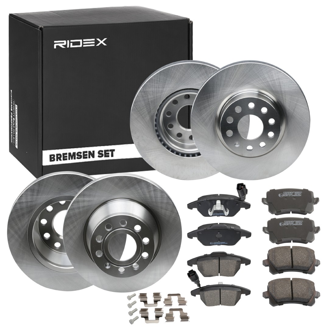 RIDEX 3405B0501 Brake discs and pads Passat B6 1.9 TDI 105 hp Diesel 2008 price