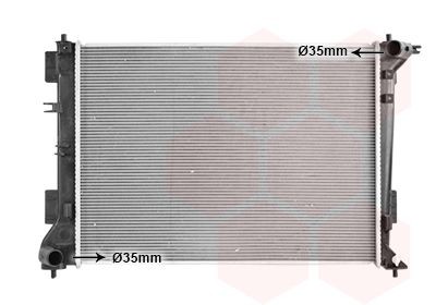 82012728 VAN WEZEL Radiators KIA Aluminium, 635 x 470 x 12 mm, Brazed cooling fins