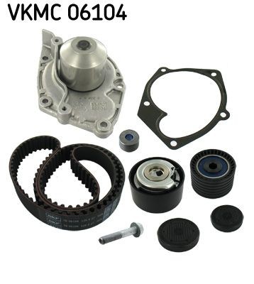 SKF VKMC 06104 Water pump and timing belt kit Number of Teeth: 126, with rounded tooth profile