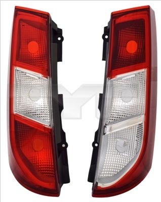 11-15065-01-2 TYC Tail lights DACIA Right, without bulb holder