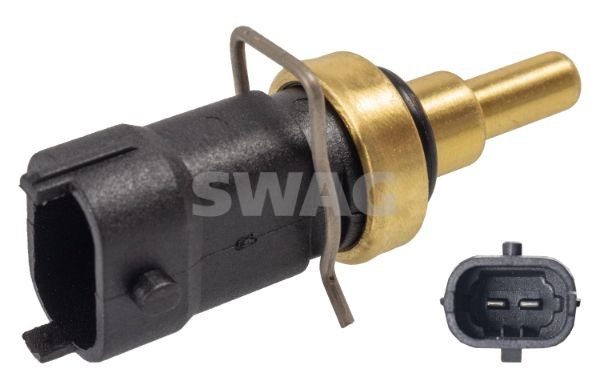 SWAG black, with retaining spring, with seal Number of connectors: 2 Coolant Sensor 33 10 2487 buy