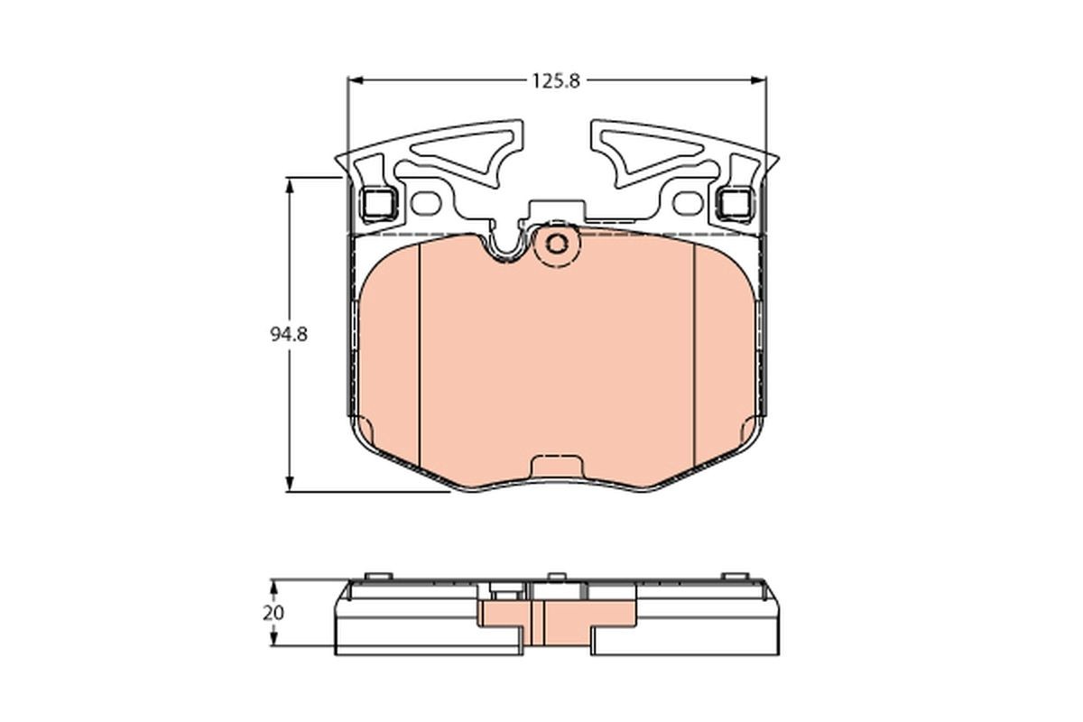 TRW GDB2260 Brake pad set prepared for wear indicator
