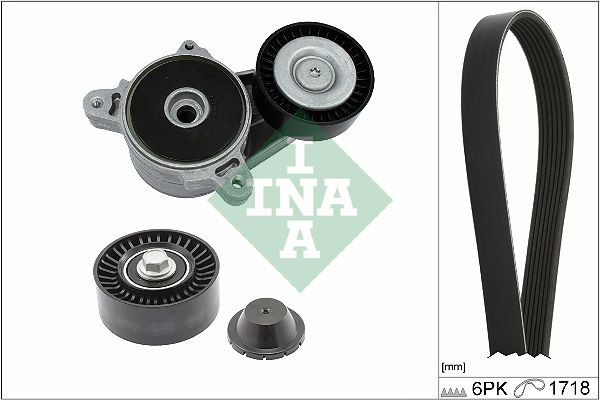 INA Check alternator freewheel clutch & replace if necessary Length: 1718mm, Number of ribs: 6 Serpentine belt kit 529 0515 10 buy