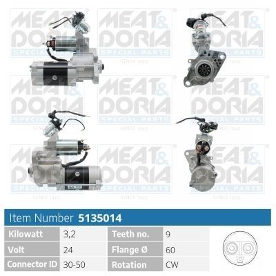 MEAT & DORIA 5135014 Starter motor ME 017035