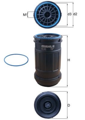 72499323 MAHLE ORIGINAL Spin-on Filter Height: 202,2mm Inline fuel filter KC 624D buy