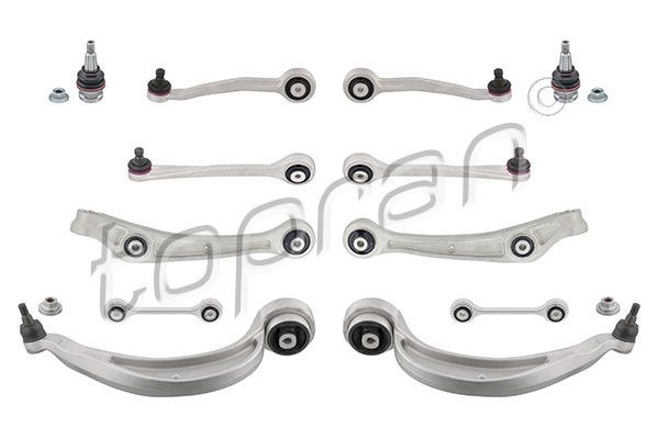 Track control arm TOPRAN Front Axle, with rubber mount, with coupling rod, with ball joint - 119 345