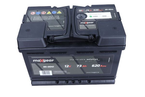 MAXGEAR 85-0041 Batterie 12V 73Ah 620A B13 mit Ladezustandsanzeige, Pluspol  rechts