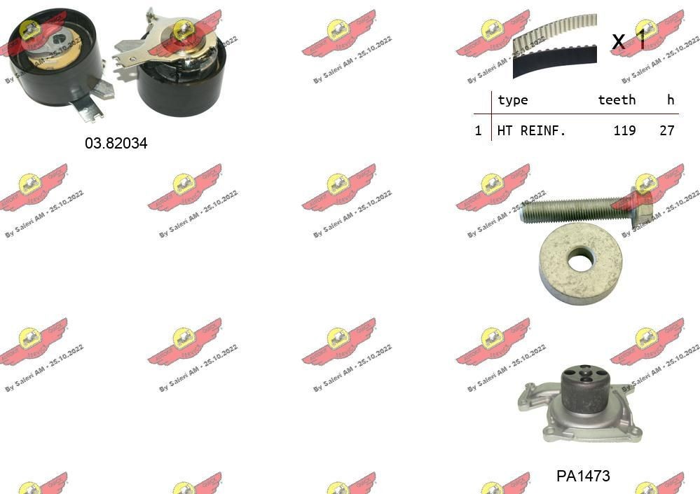 ASTK1168PA AUTOKIT 04.5357PA Timing belt kit A608200100080