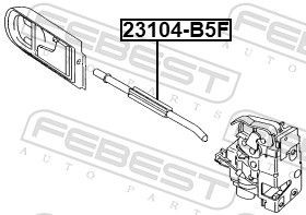 23104B5F Cable, door release FEBEST 23104-B5F review and test