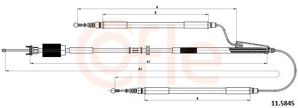 Opel INSIGNIA Hand brake cable COFLE 92.11.5845 cheap