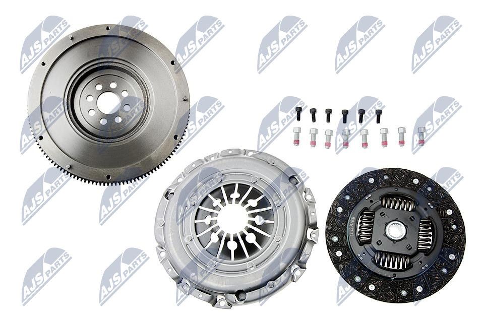 Clutch and flywheel kit NTY with clutch pressure plate, without central slave cylinder, with flywheel, with screw set, with clutch disc, 228mm - NZS-PL-006