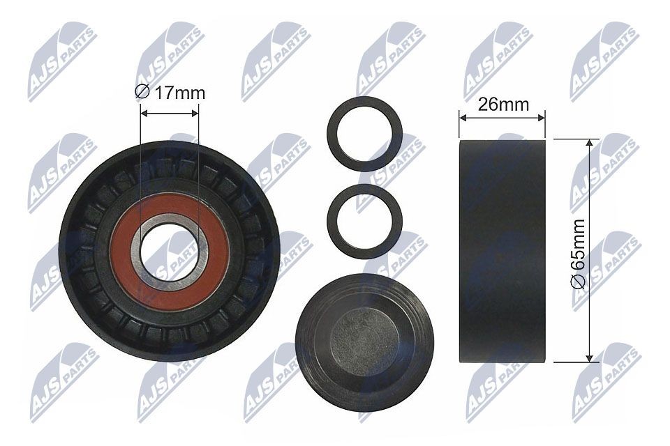 NTY RNK-AU-011 Deflection / guide pulley, v-ribbed belt PORSCHE MACAN 2014 in original quality