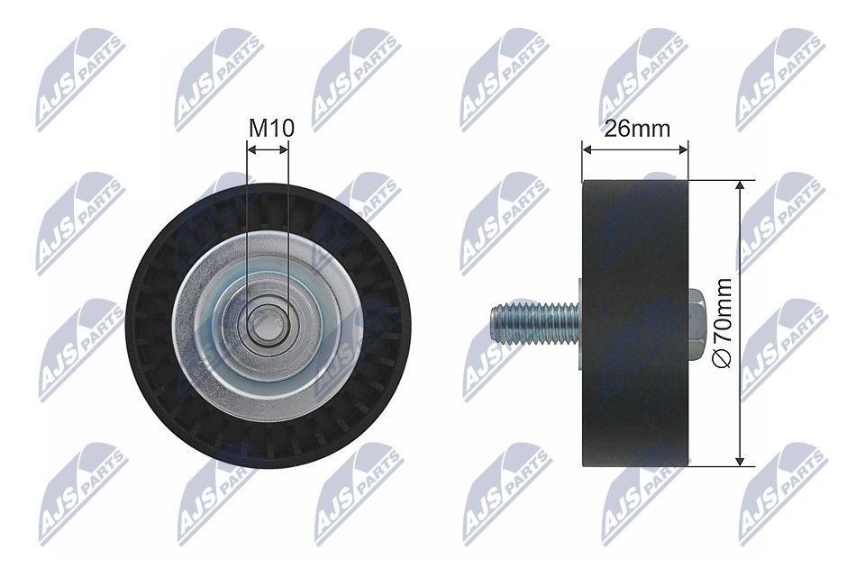 NTY RNKBM005 Deflection guide pulley v ribbed belt BMW 3 Compact (E46) 316 ti 105 hp Petrol 2002