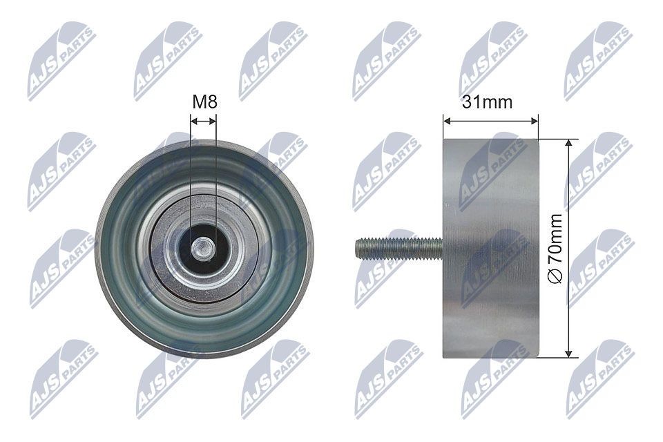 NTY Deflection / Guide Pulley, v-ribbed belt RNK-DW-005 Opel INSIGNIA 2012