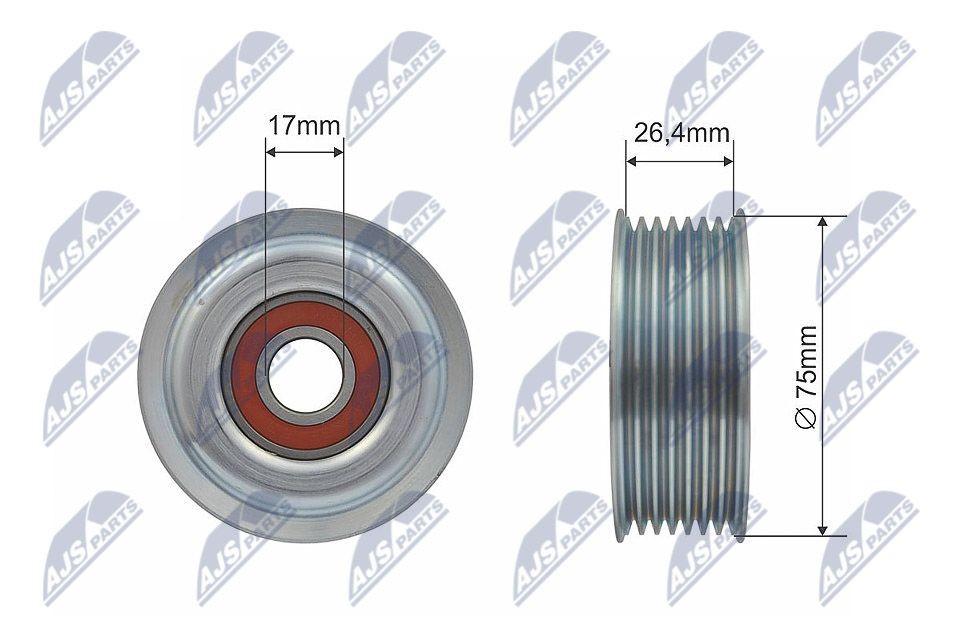 NTY RNK-TY-008 Deflection / Guide Pulley, v-ribbed belt 1660426012