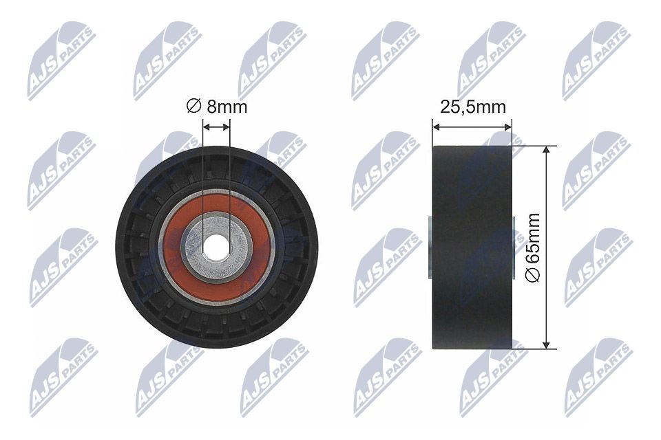 NTY RNK-VW-006 Deflection / guide pulley, v-ribbed belt VW CADDY 2013 in original quality