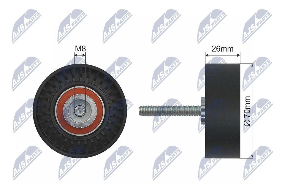 NTY Ø: 70mm Deflection / Guide Pulley, v-ribbed belt RRK-FR-006 buy