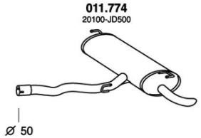 PEDOL 011.774 Rear silencer NISSAN experience and price