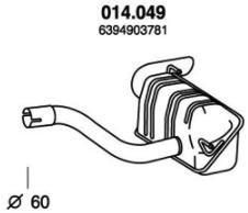 PEDOL 014049 Exhaust silencer Mercedes Vito Mixto W639 116 CDI 163 hp Diesel 2012 price