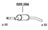 PEDOL Middle silencer 020.266 Skoda OCTAVIA 1998