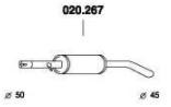 PEDOL 020.267 Skoda OCTAVIA 1998 Exhaust middle section