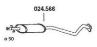 Original 024.566 PEDOL Middle exhaust pipe CHEVROLET