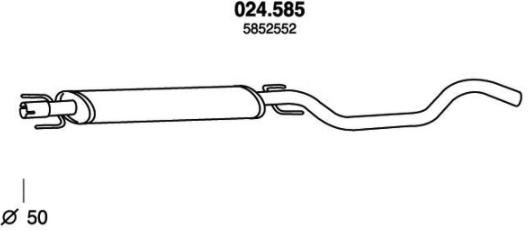Opel ASTRA Middle silencer 17159390 PEDOL 024.585 online buy