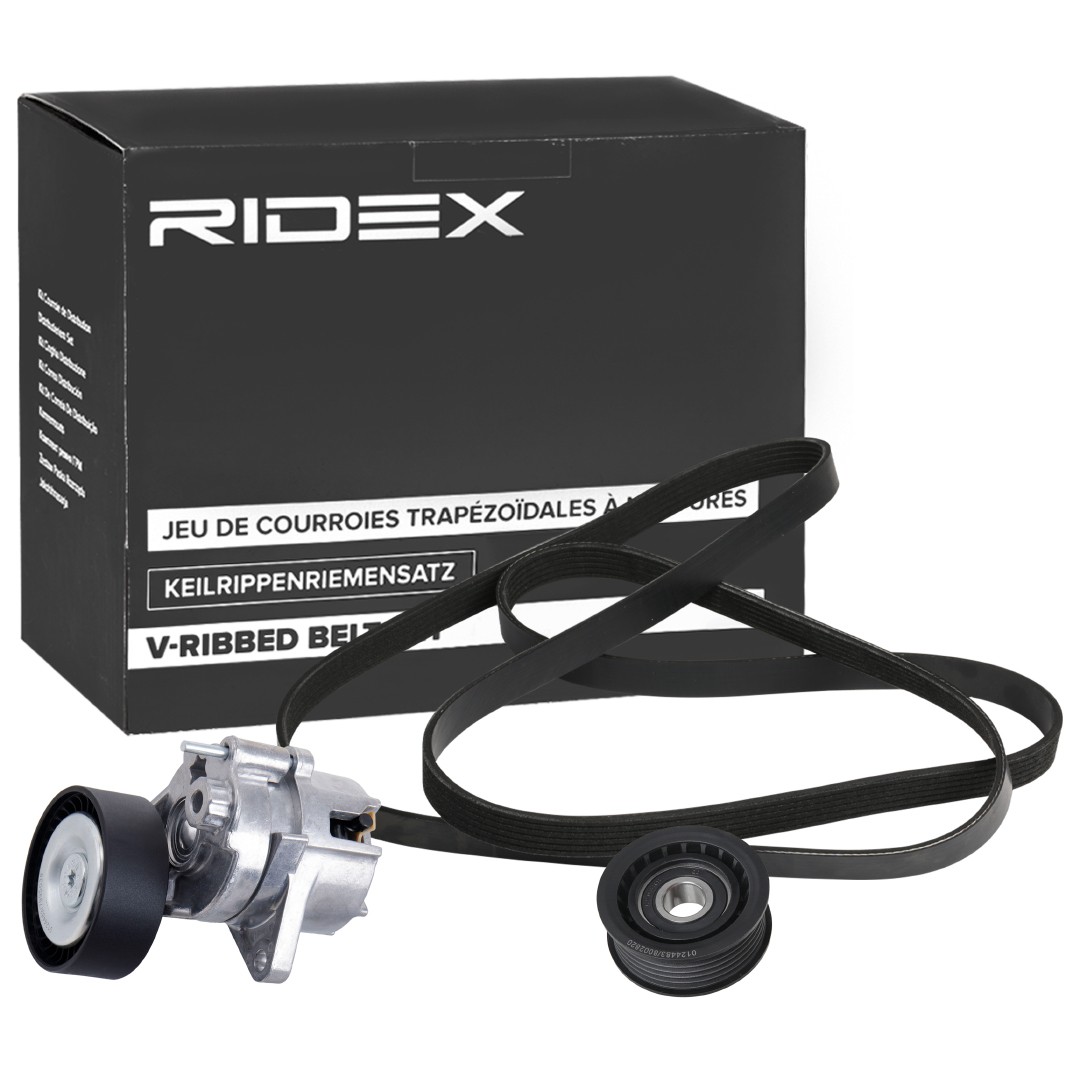 RIDEX 542R0758 V-ribbed belt kit Mercedes S211 E 270 CDI 2.7 177 hp Diesel 2007 price