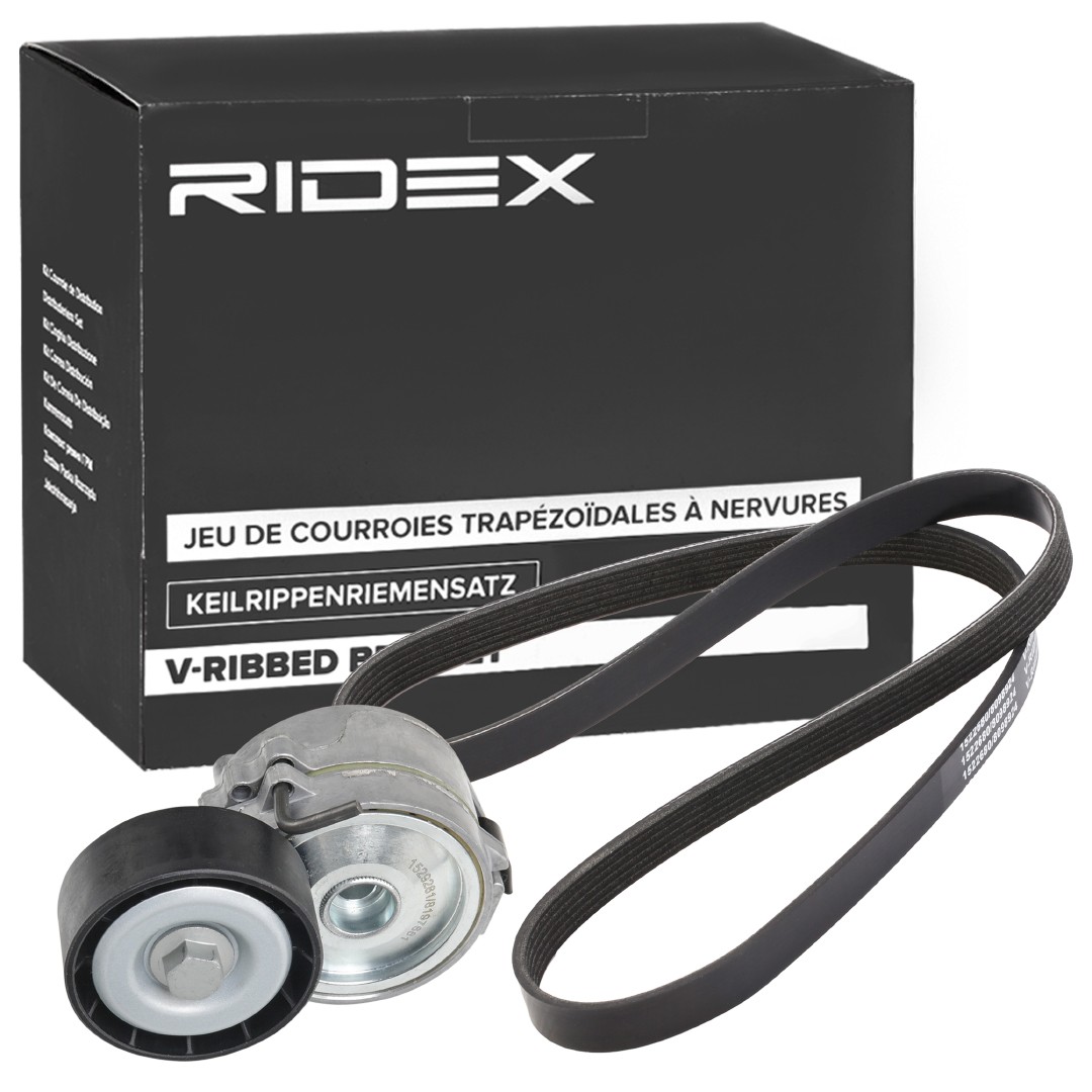 RIDEX 542R0784 V-Ribbed Belt Set Check alternator freewheel clutch & replace if necessary