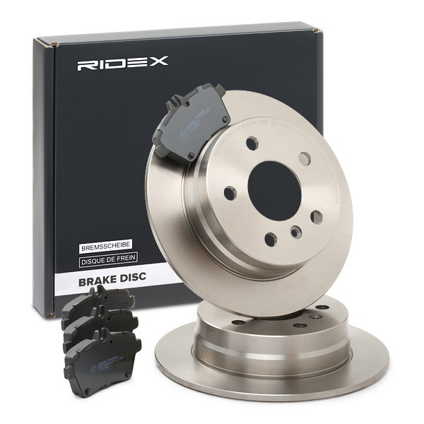 RIDEX 3405B1059 Brake discs and pads set MERCEDES-BENZ A-Class (W169) A 180 CDI (169.007, 169.307) 109 hp Diesel 2011