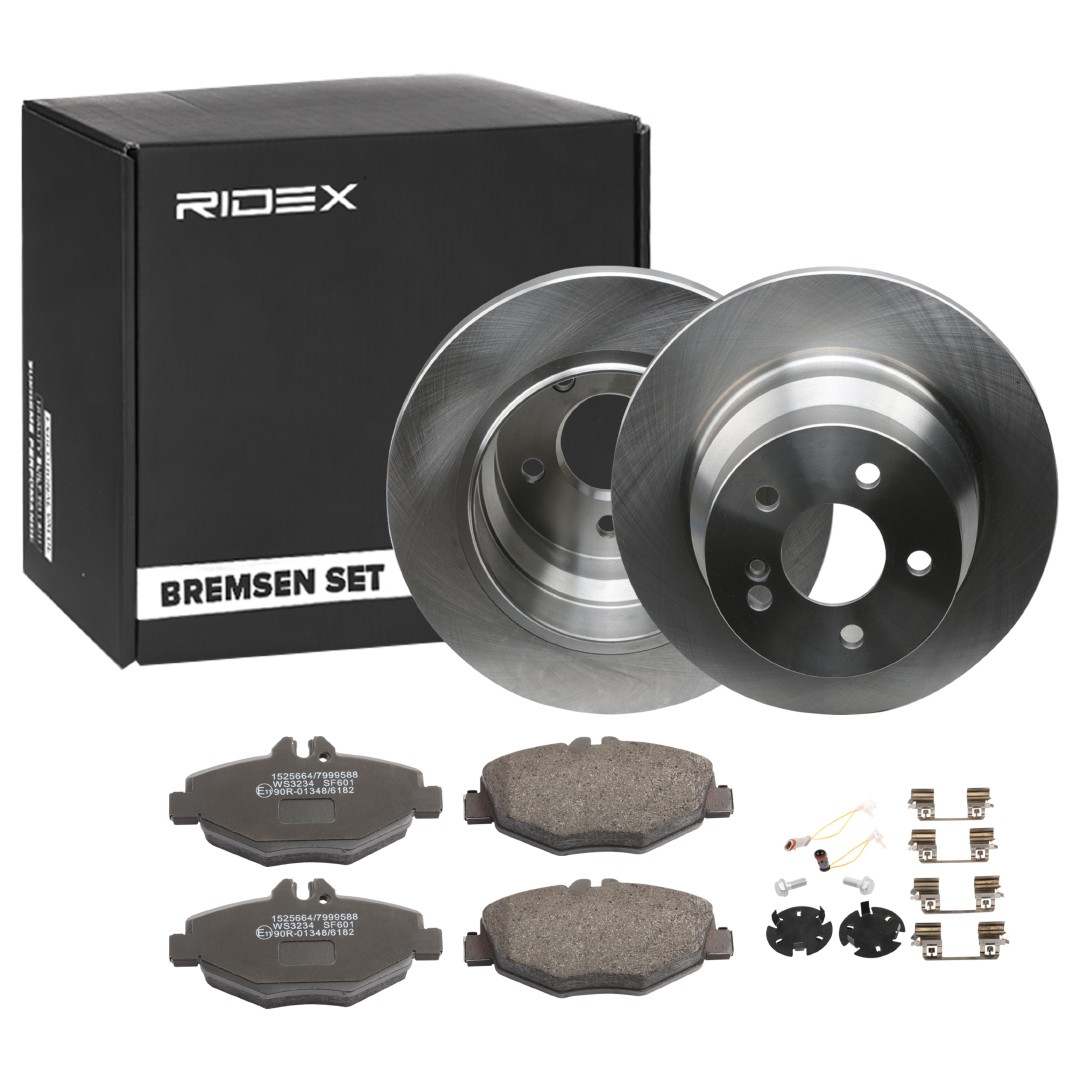 RIDEX 3405B1070 Brake discs and pads Mercedes S211 E 220 CDI 2.2 150 hp Diesel 2007 price