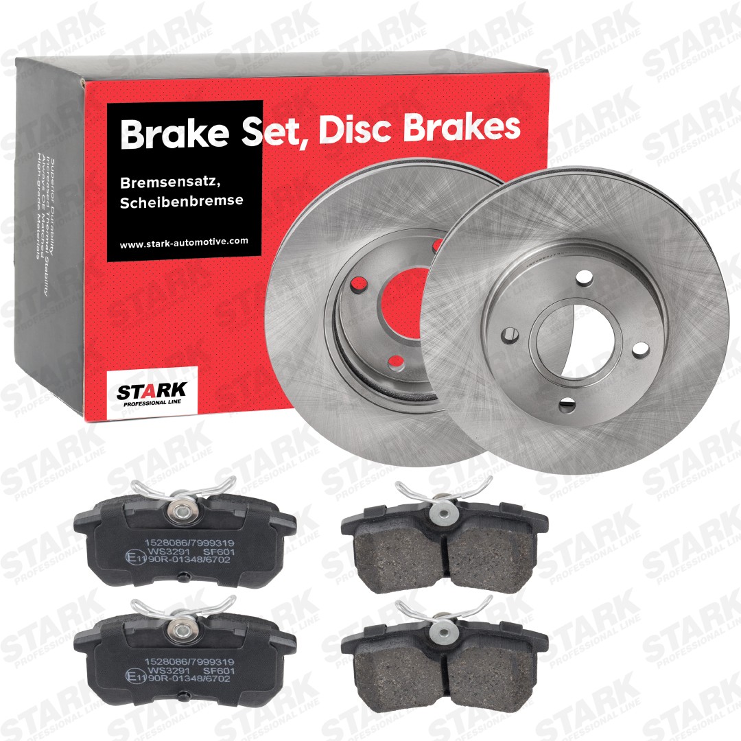 STARK SKBK-10991106 Brake discs and pads set Front Axle, internally vented, not prepared for wear indicator