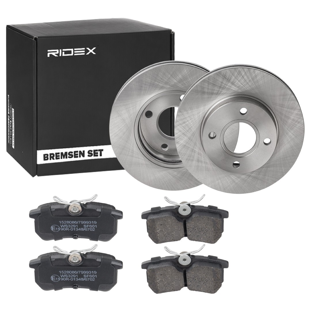 RIDEX 3405B1108 Brake discs and pads set FORD Focus Mk1 Box Body / Estate (DNW) 1.8 116 hp Petrol 2004 price