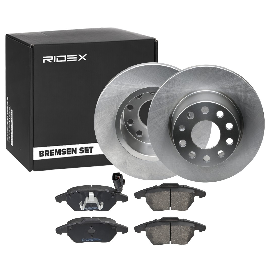 RIDEX 3405B1137 Brake pads and rotors AUDI A3 Convertible (8P7) 1.2 TFSI 105 hp Petrol 2013