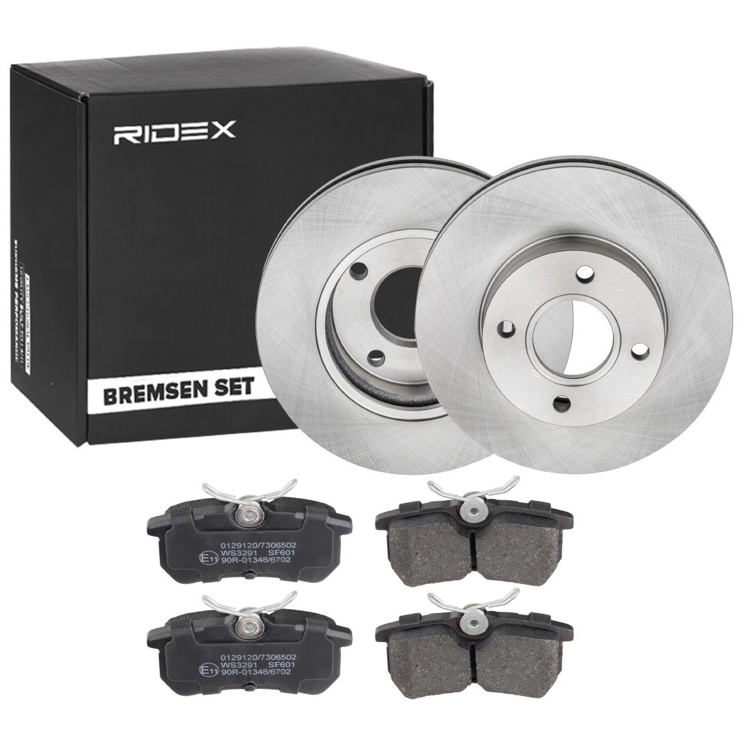 RIDEX 3405B1368 Brake discs and pads Ford Focus dnw 1.8 BiFuel 111 hp Petrol/Liquified Petroleum Gas (LPG) 2003 price