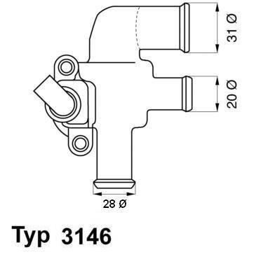 WAHLER 3146.90D Engine thermostat Opening Temperature: 90°C, with seal, with thermo sender