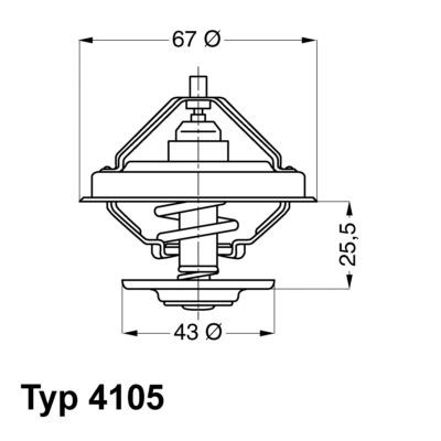 WAHLER 4105.71D Engine thermostat Opening Temperature: 71°C, with seal