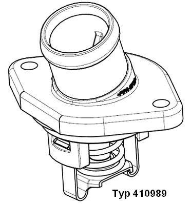 WAHLER 410989.80D Engine thermostat Opening Temperature: 80°C, with seal, with flange, with housing, Housing with Plastic Lid