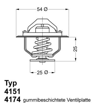 WAHLER 4151.76D Engine thermostat Opening Temperature: 76°C, with seal
