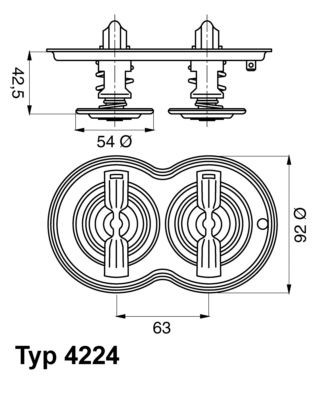 WAHLER 4224.80D Kühlwasserthermostat für SCANIA P,G,R,T - series LKW in Original Qualität