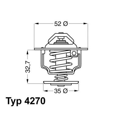 4270.88D WAHLER Coolant thermostat FORD Opening Temperature: 88°C, with seal